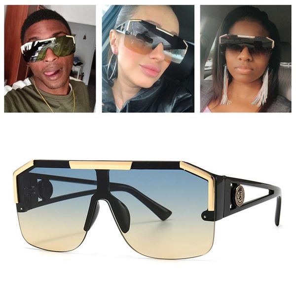 sunglasses hbk 2021 fashion oversized square men women vintage metal big frame semi-rimless one lens sun glasses, White;black
sunglasses hbk 2021 fashion oversized square men women vintage metal big frame semi-rimless one lens sun glasses, White;black