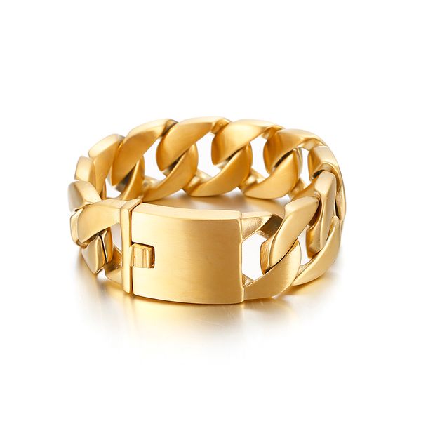 141g heavyweight 24mm 9 inch gold stainless steel cuban curb chain bracelet great cool mens boys bangle cuff father gifts, Black
141g heavyweight 24mm 9 inch gold stainless steel cuban curb chain bracelet great cool mens boys bangle cuff father gifts, Black