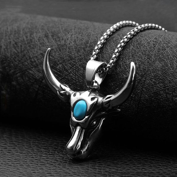 fashion retro blue sandstone titanium steel pendant necklace hip hop men and women sweater chain with accessories necklaces, Silver
fashion retro blue sandstone titanium steel pendant necklace hip hop men and women sweater chain with accessories necklaces, Silver