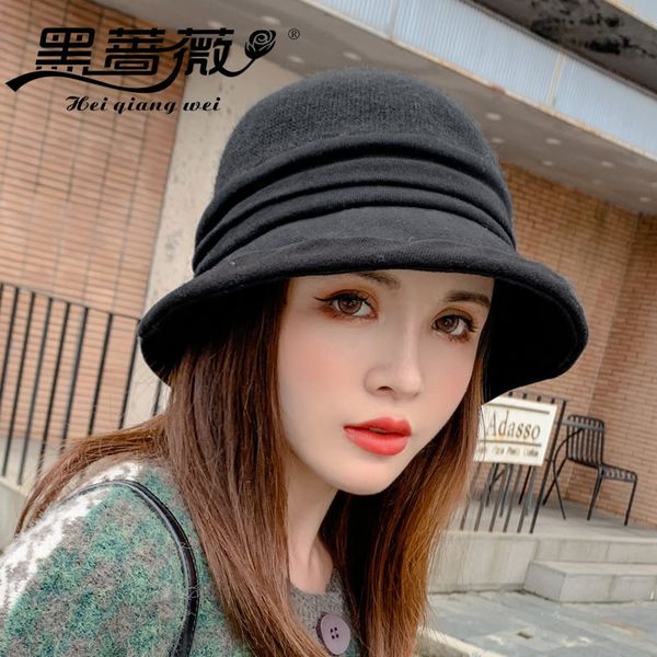 autumn and winter hat womens fashion short brim thermal windproof curling temperament wild bucket, Blue;gray
autumn and winter hat womens fashion short brim thermal windproof curling temperament wild bucket, Blue;gray