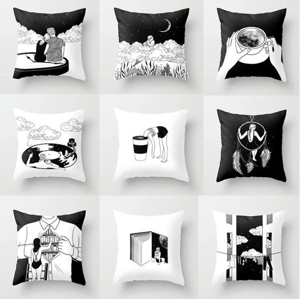 pillow case black and white geometric abstract decorative pillowcases polyester throw striped pillowcase
pillow case black and white geometric abstract decorative pillowcases polyester throw striped pillowcase