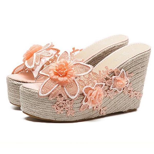 women wedge sandals linen slippers flowers lace luxury style shoes summer 2021 sweet, Black
women wedge sandals linen slippers flowers lace luxury style shoes summer 2021 sweet, Black