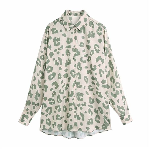 women's knits & tees chic lady vintage green leopard print za sprint autumn long shirts women casual animal loose satin blouse top, White
women's knits & tees chic lady vintage green leopard print za sprint autumn long shirts women casual animal loose satin blouse top, White