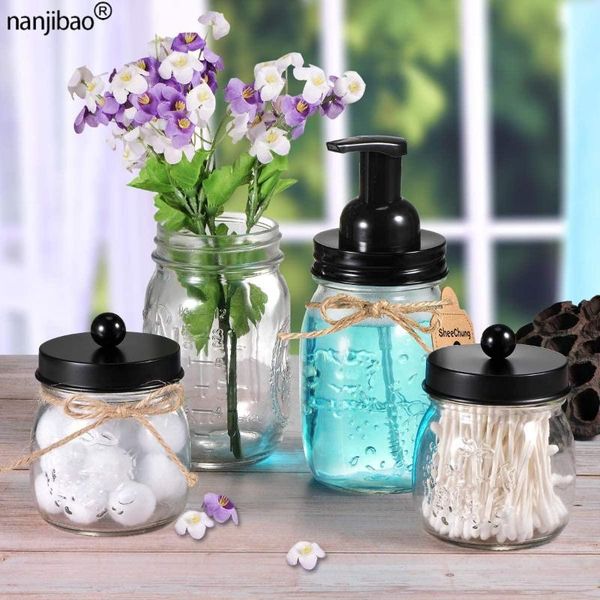 bath accessory set 4pcs mason jar bathroom accessories foaming hand soap dispenser toothbrush holder cotton swab decoration
bath accessory set 4pcs mason jar bathroom accessories foaming hand soap dispenser toothbrush holder cotton swab decoration