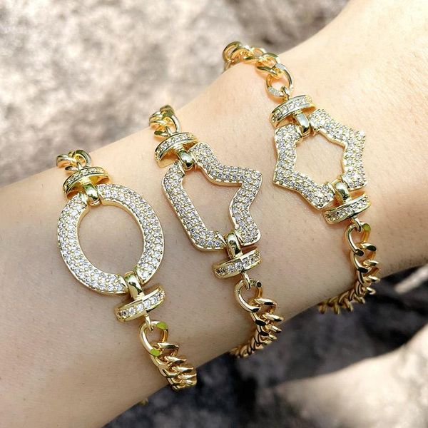 charm bracelets eyika hip hop gold filled zircon cuban chain oval star crown pentagon couple bracelet for women bangle fashion punk jewelry, Golden;silver
charm bracelets eyika hip hop gold filled zircon cuban chain oval star crown pentagon couple bracelet for women bangle fashion punk jewelry, Golden;silver