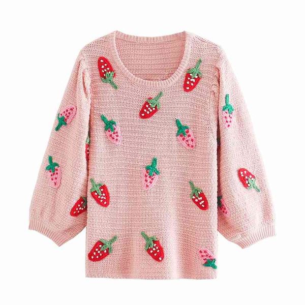 sweet women pink sweater fashion ladies elegant strawberry embroidery female chic loose o-neck 210427, White;black
sweet women pink sweater fashion ladies elegant strawberry embroidery female chic loose o-neck 210427, White;black