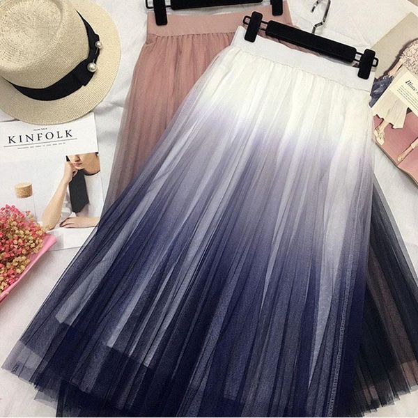 skirts women long tulle skirt gradient voile korean elegant high waist a-line pleated, Black
skirts women long tulle skirt gradient voile korean elegant high waist a-line pleated, Black