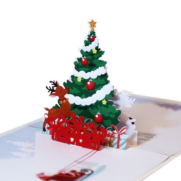 greeting cards 3d christmas gift card, tree deer three-dimensional card gratitude blessing card(10 pieces set),15x15cm 
greeting cards 3d christmas gift card, tree deer three-dimensional card gratitude blessing card(10 pieces set),15x15cm