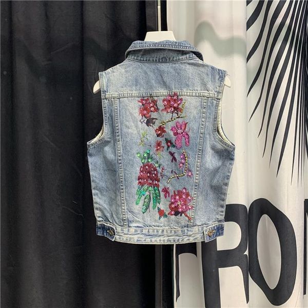 women's vests 2021 spring printed all-matching loose denim vest jacket sleeveless jeans coat black print short jean outwear, Black;white
women's vests 2021 spring printed all-matching loose denim vest jacket sleeveless jeans coat black print short jean outwear, Black;white