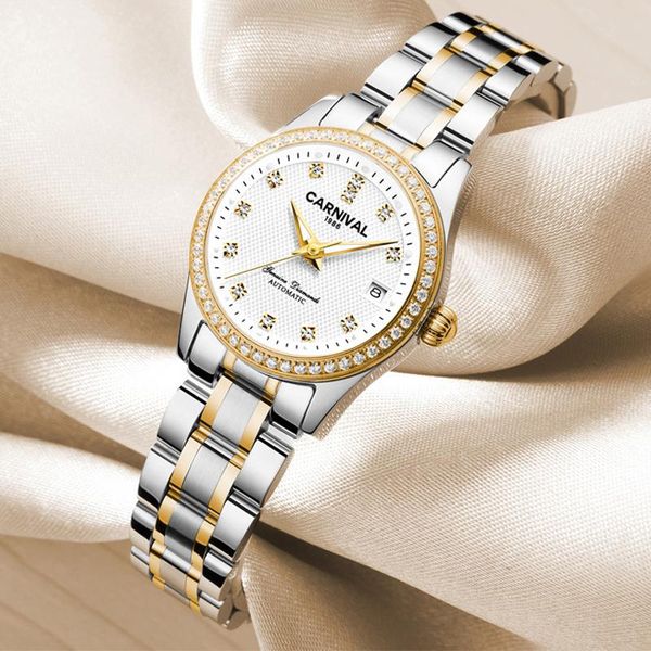 wristwatches carnival mechanical women watches ladies fashion waterproof automatic sapphire wrist watch clock reloj hombre 2021, Slivery;brown
wristwatches carnival mechanical women watches ladies fashion waterproof automatic sapphire wrist watch clock reloj hombre 2021, Slivery;brown