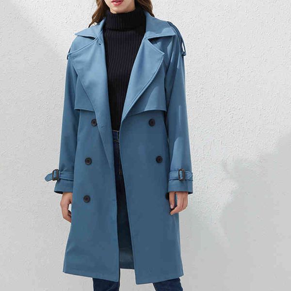 spring women double breasted long trench lapel jacket vintage belt coat cloak windbreaker outwear blue parkers 210513, Tan;black
spring women double breasted long trench lapel jacket vintage belt coat cloak windbreaker outwear blue parkers 210513, Tan;black