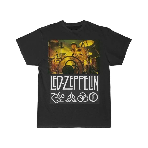 led zeppelin john bonham drums 1 short sleeve tee, White;black