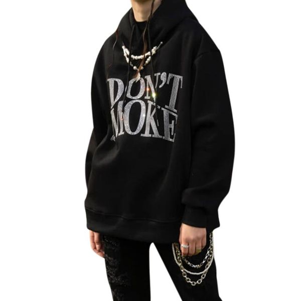 women's hoodies & sweatshirts women loose style hoodie, black letters rhinestone pattern hooded pullover, s/ m/ / xl
women's hoodies & sweatshirts women loose style hoodie, black letters rhinestone pattern hooded pullover, s/ m/ / xl