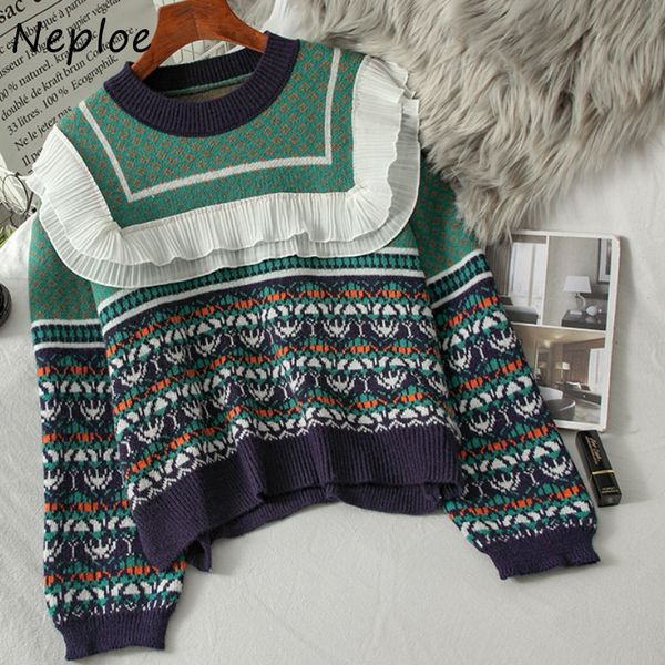 sweet cascading ruffles patchwork sweater autumn winter loose panelled pullovers o-neck knitted women jacket 1h351 210430, White;black
sweet cascading ruffles patchwork sweater autumn winter loose panelled pullovers o-neck knitted women jacket 1h351 210430, White;black