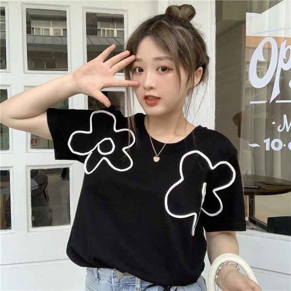 summer 2021 o-neck short sleeve t shirts loose women's clothing casual korean sweet style floral tees hipster ladies solid t-shirt, White
summer 2021 o-neck short sleeve t shirts loose women's clothing casual korean sweet style floral tees hipster ladies solid t-shirt, White