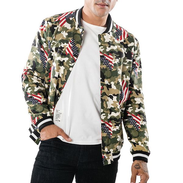 fashion jacket men's autumn and winter camouflage national flag printing neckline design b5528, Black;brown
fashion jacket men's autumn and winter camouflage national flag printing neckline design b5528, Black;brown