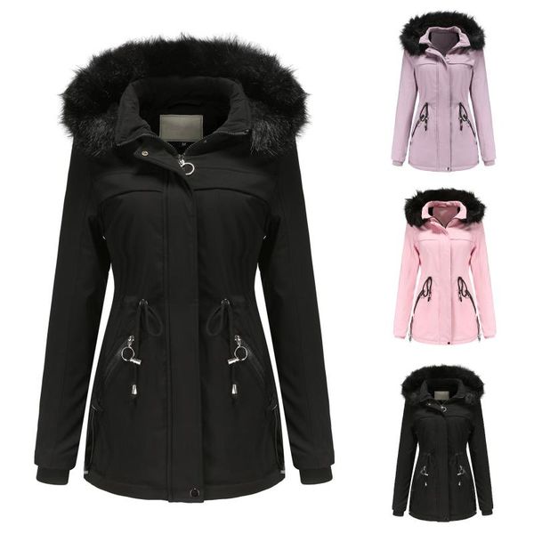 women's down & parkas winter women coat 2021 parka casual outwear military hooded fur jackets for female hoodies, Black
women's down & parkas winter women coat 2021 parka casual outwear military hooded fur jackets for female hoodies, Black