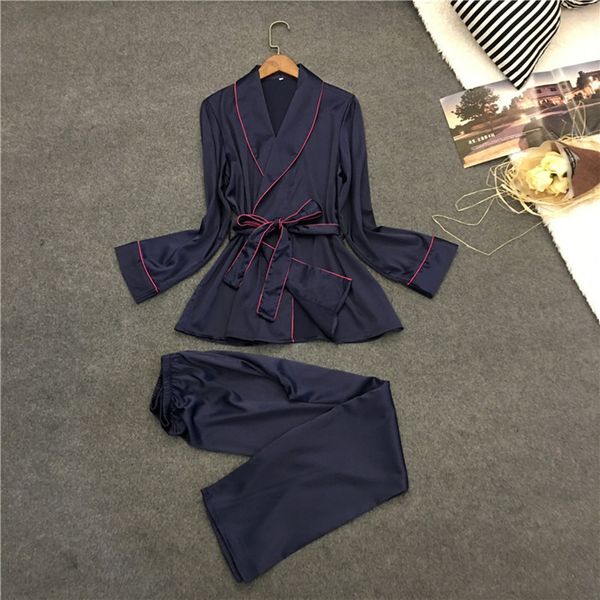 belt pajamas set womens pajamas stripe black pants robe 2piece/set womens home silk rayon sleepwear, Black;red
belt pajamas set womens pajamas stripe black pants robe 2piece/set womens home silk rayon sleepwear, Black;red