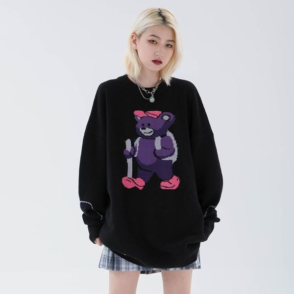women's sweaters kawaii japanese cartoon clothing winter clothes women 2021 oversized long sleeve harajuku fashion streetwear, White;black
women's sweaters kawaii japanese cartoon clothing winter clothes women 2021 oversized long sleeve harajuku fashion streetwear, White;black