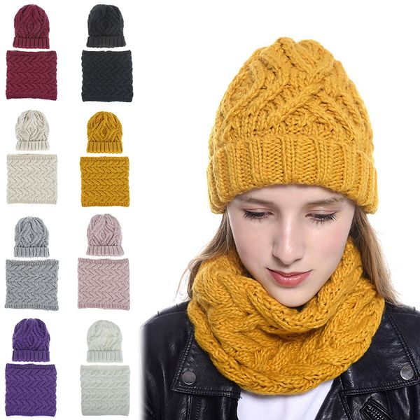 women winter warm solid color knitted hat and scarf two pieces set fashion beanie bib scarves, Blue;gray
women winter warm solid color knitted hat and scarf two pieces set fashion beanie bib scarves, Blue;gray