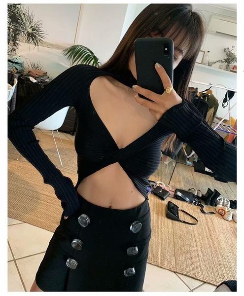 women's tanks & camis women hollow t shirt leak back both sides tee long sleeve knitted sweater fashion slim autumn winter streetw, White
women's tanks & camis women hollow t shirt leak back both sides tee long sleeve knitted sweater fashion slim autumn winter streetw, White