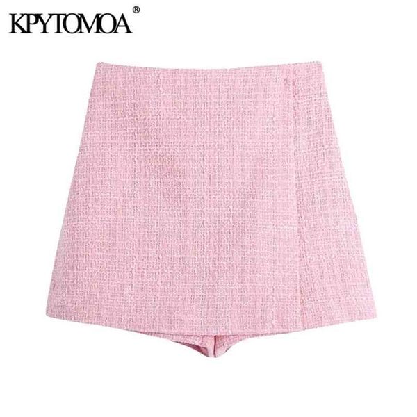 kpytomoa women chic fashion tweed shorts skirts vintage high waist back zipper female skort mujer 210724, White;black
kpytomoa women chic fashion tweed shorts skirts vintage high waist back zipper female skort mujer 210724, White;black