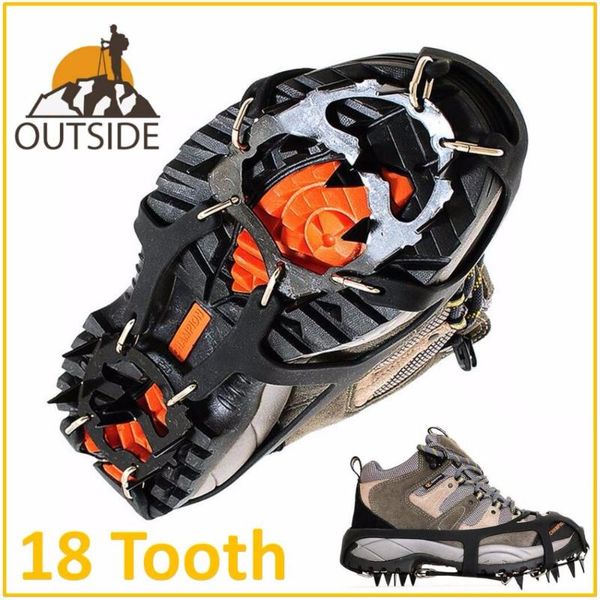 pair of quality antiskid 18 teeth crampons outdoor climbing winter walk ice fishing snowshoes manganese steel slip shoe covers cords, slings
pair of quality antiskid 18 teeth crampons outdoor climbing winter walk ice fishing snowshoes manganese steel slip shoe covers cords, slings