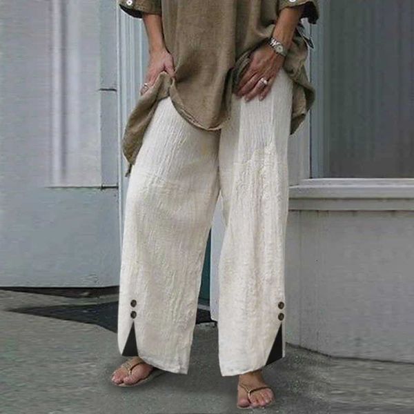 women's pants & capris capris cotton linen wide leg casual women long trousers female solid elastic waist vonda femme palazzo plus size, Black;white
women's pants & capris capris cotton linen wide leg casual women long trousers female solid elastic waist vonda femme palazzo plus size, Black;white