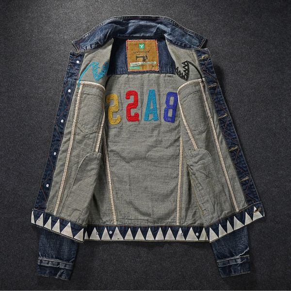 men's jackets denim jacket loose big-embroidered in european and american fashion street, Black;brown
men's jackets denim jacket loose big-embroidered in european and american fashion street, Black;brown