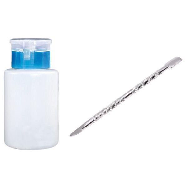 nail art kits stainless steel cuticle remover spoon pusher 12cm & 150ml vanish polish pump dispenser bottle (blue)
nail art kits stainless steel cuticle remover spoon pusher 12cm & 150ml vanish polish pump dispenser bottle (blue)