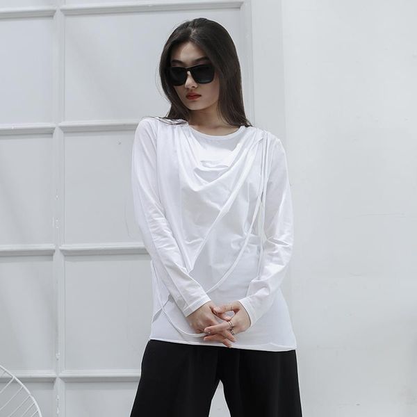 women's t-shirt tassel long sleeve round neck large student lady sweet fake 2 personality trend hip hop nightclub performance, White
women's t-shirt tassel long sleeve round neck large student lady sweet fake 2 personality trend hip hop nightclub performance, White