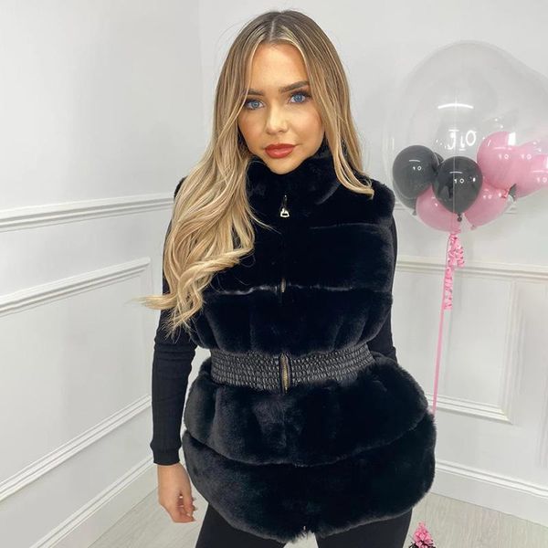 women's fur & faux malina fashion autumn winter sleeveless vests women elegant zipper closure coats collected waisted ladies, Black
women's fur & faux malina fashion autumn winter sleeveless vests women elegant zipper closure coats collected waisted ladies, Black