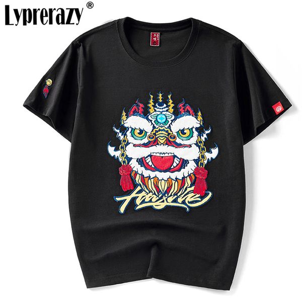 chinese style embroidery cotton t-shirt summer original men's lion dance tee male black, White;black
chinese style embroidery cotton t-shirt summer original men's lion dance tee male black, White;black