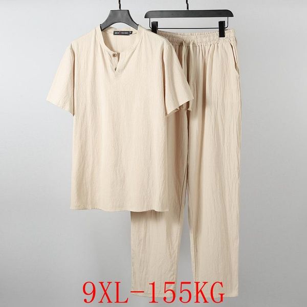 men's tracksuits large size male sports suit 4xl-9xl bust 158cm summer short-sleeved trousers cotton and linen outdoor leisure, Gray
men's tracksuits large size male sports suit 4xl-9xl bust 158cm summer short-sleeved trousers cotton and linen outdoor leisure, Gray