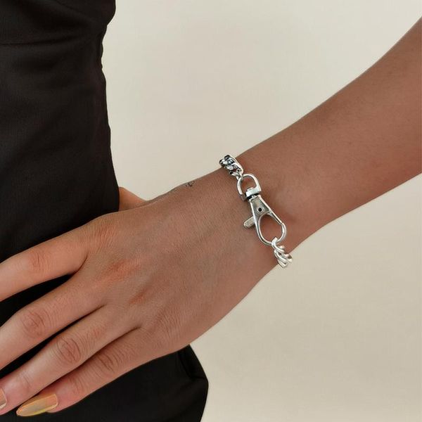link, chain ingemark vintage punk silver color keychain bracelet goth hip hop men women friend bangles couple grunge gift 2021, Black
link, chain ingemark vintage punk silver color keychain bracelet goth hip hop men women friend bangles couple grunge gift 2021, Black