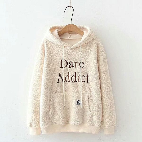 winter lamb velvet padded women hoodies 2021 arrival fleece harakuju loose long sleeved casual sweatshirts pullover 2011807 women's &, Black
winter lamb velvet padded women hoodies 2021 arrival fleece harakuju loose long sleeved casual sweatshirts pullover 2011807 women's &, Black