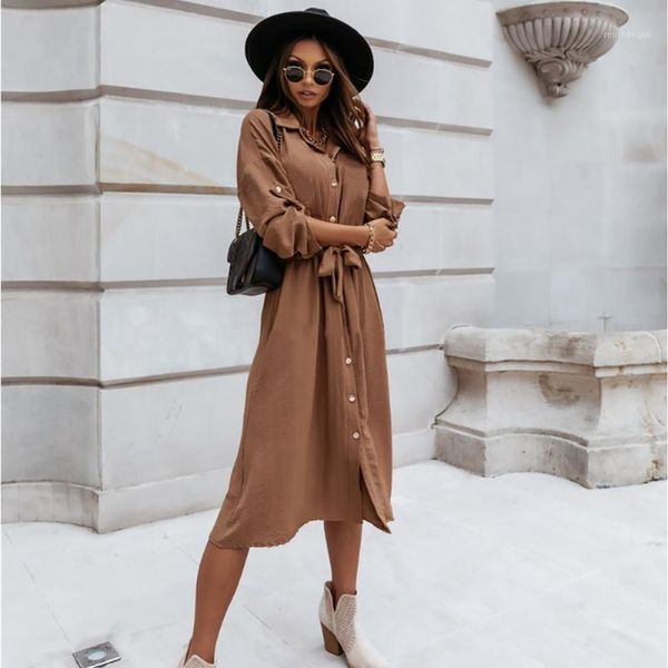 casual dresses fall fashion long sleeve women 2021 solid middle dress with v neck button waist tie roll sleeves, Black;gray
casual dresses fall fashion long sleeve women 2021 solid middle dress with v neck button waist tie roll sleeves, Black;gray