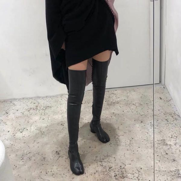 boots long tabi for women arrival stretch black leather over the knee med heels fashion ladies autumn winter
boots long tabi for women arrival stretch black leather over the knee med heels fashion ladies autumn winter
