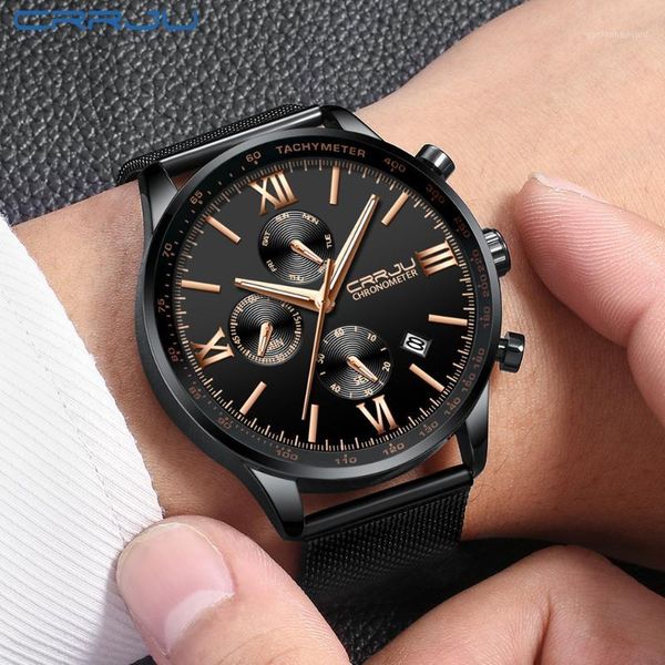 wristwatches crrju men's chronograph leather military sports waterproof clock male business casual fashion dress quartz watches, Slivery;brown
wristwatches crrju men's chronograph leather military sports waterproof clock male business casual fashion dress quartz watches, Slivery;brown