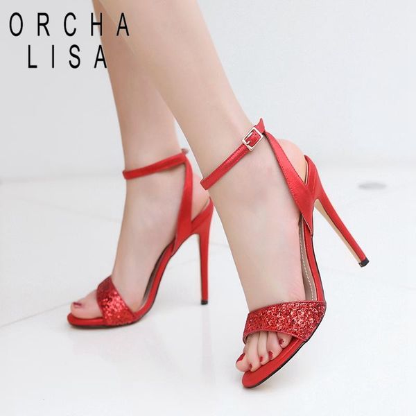 sandals for woman summer shoes thin high heel sequined cloth buckle big size 34-46 red silver champagne wedding c1182, Black
sandals for woman summer shoes thin high heel sequined cloth buckle big size 34-46 red silver champagne wedding c1182, Black