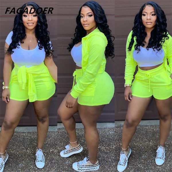 women's tracksuits fagadoer solid sporty two piece set hooded zip coat +pockets draw string shorts sets women casual zipper tracksuit o, Gray
women's tracksuits fagadoer solid sporty two piece set hooded zip coat +pockets draw string shorts sets women casual zipper tracksuit o, Gray