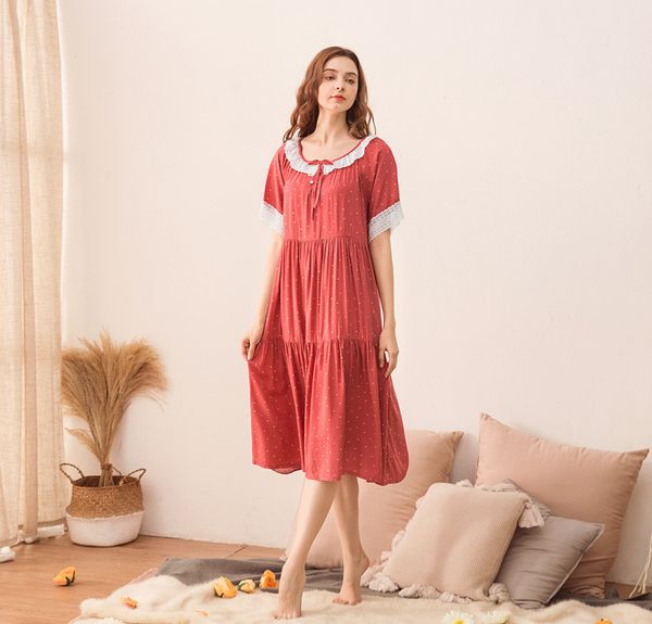 women's sleepwear fresh women's nightgowns loose o neck cake dress short sleeve cotton summer nightdress loungewear sleepwear lady, Black;red
women's sleepwear fresh women's nightgowns loose o neck cake dress short sleeve cotton summer nightdress loungewear sleepwear lady, Black;red
