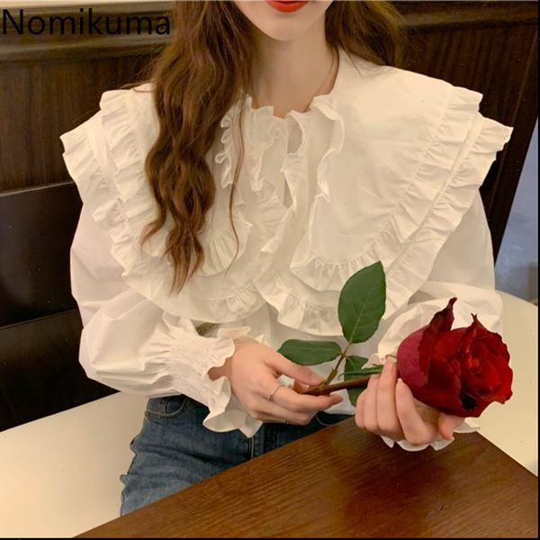 fashion peter pan collar womens shirts long sleeve solid color single breasted blouse vintage blusas 3c510, White
fashion peter pan collar womens shirts long sleeve solid color single breasted blouse vintage blusas 3c510, White