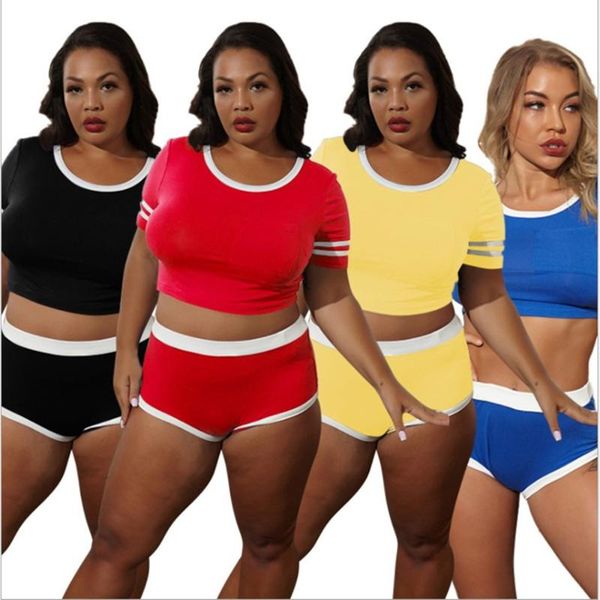 plus size sports style two piece fashion women's clothing personality striped side cropped round neck short casual suit tracksuits, Gray
plus size sports style two piece fashion women's clothing personality striped side cropped round neck short casual suit tracksuits, Gray