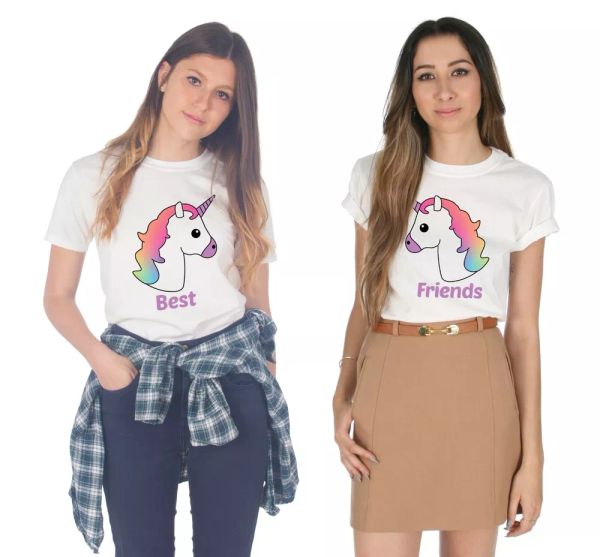 unicorn friends matching t-shirts set babes bff's squad funny gift, White;black
unicorn friends matching t-shirts set babes bff's squad funny gift, White;black