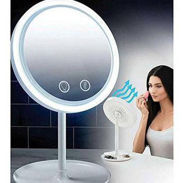 compact mirrors led mirror comes with a fan luminous effect makeup does not sweat 3-in-1 deskfolding light creative products
compact mirrors led mirror comes with a fan luminous effect makeup does not sweat 3-in-1 deskfolding light creative products
