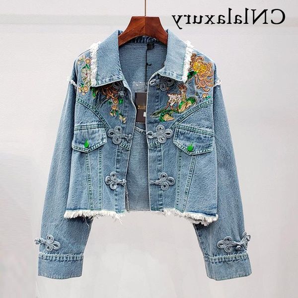 women's jackets floral embroidery blue studded sequins denim jacket women loose short ladies jeans basic coats streetwear, Black;brown
women's jackets floral embroidery blue studded sequins denim jacket women loose short ladies jeans basic coats streetwear, Black;brown