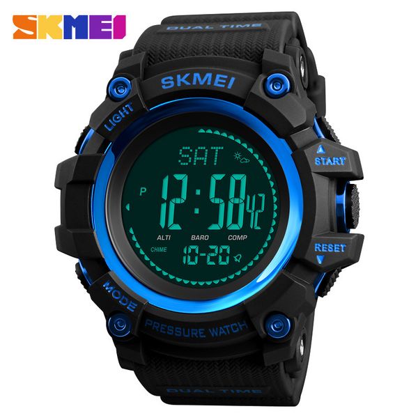 

skmei 1538 brand mens sports watches hours pedometer calories digital watch altimeter barometer compass thermometer weather men wa213e, Slivery;brown