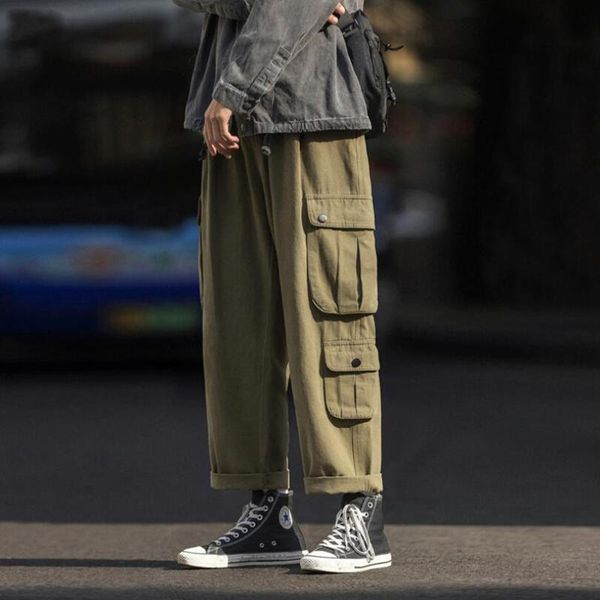 man cargo pants 2021 pocket joggers straight loose baggy trousers fashion casual wide leg clothes plus size w1948 men's, Black
man cargo pants 2021 pocket joggers straight loose baggy trousers fashion casual wide leg clothes plus size w1948 men's, Black