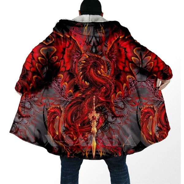 men's wool & blends thick warm hooded cloak for men tattoo and dungeon lava dragon overcoat coat print windproof fleece cape robe blank, Black
men's wool & blends thick warm hooded cloak for men tattoo and dungeon lava dragon overcoat coat print windproof fleece cape robe blank, Black